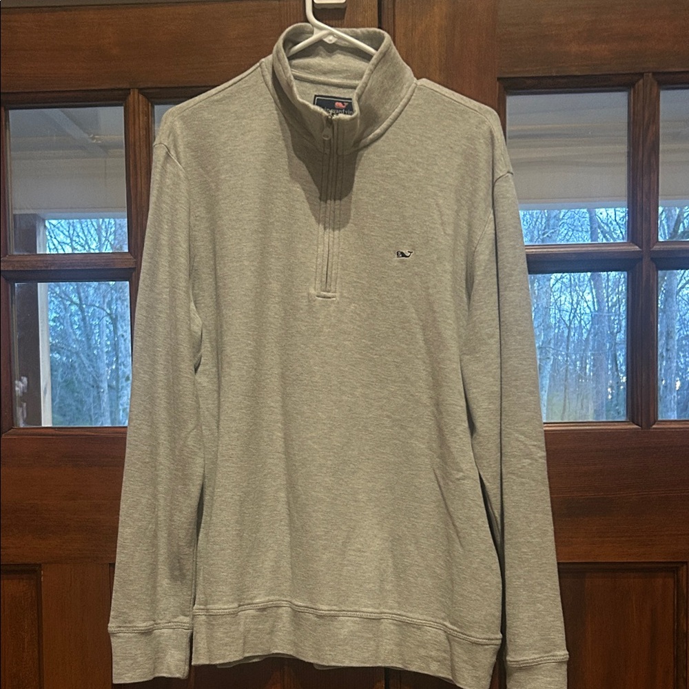 Vineyard Vines Men's Light Gray Zip-Up Sweater